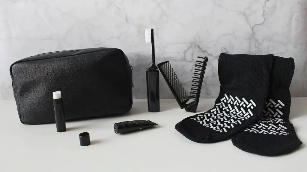 toiletry bag and its items