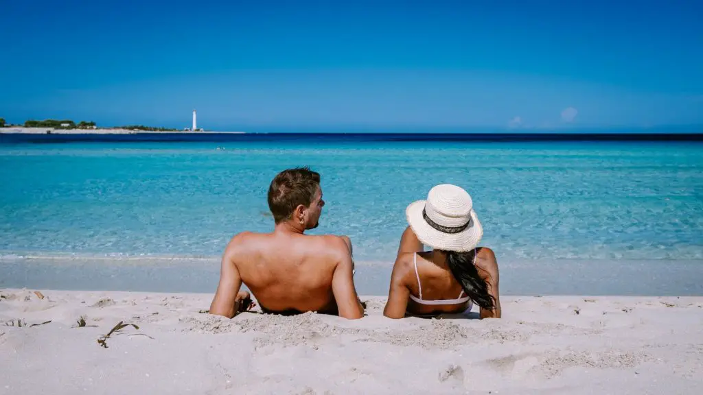 A couple enjoying on San Diego beach