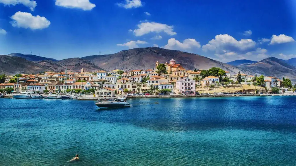 View of Greece from the Mediterranean sea