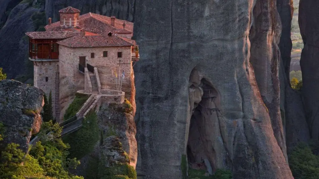caves around the Meteora in Greece