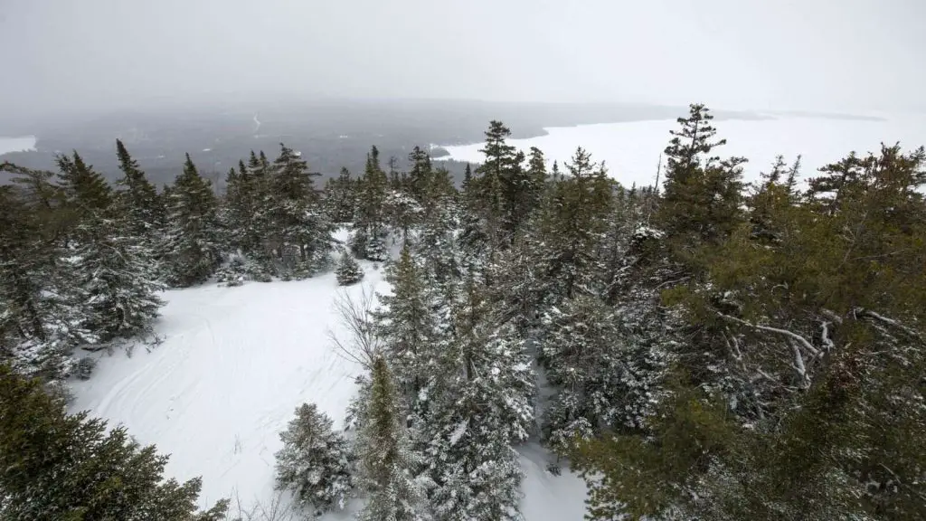 Rangeley Lake of Maine in winter