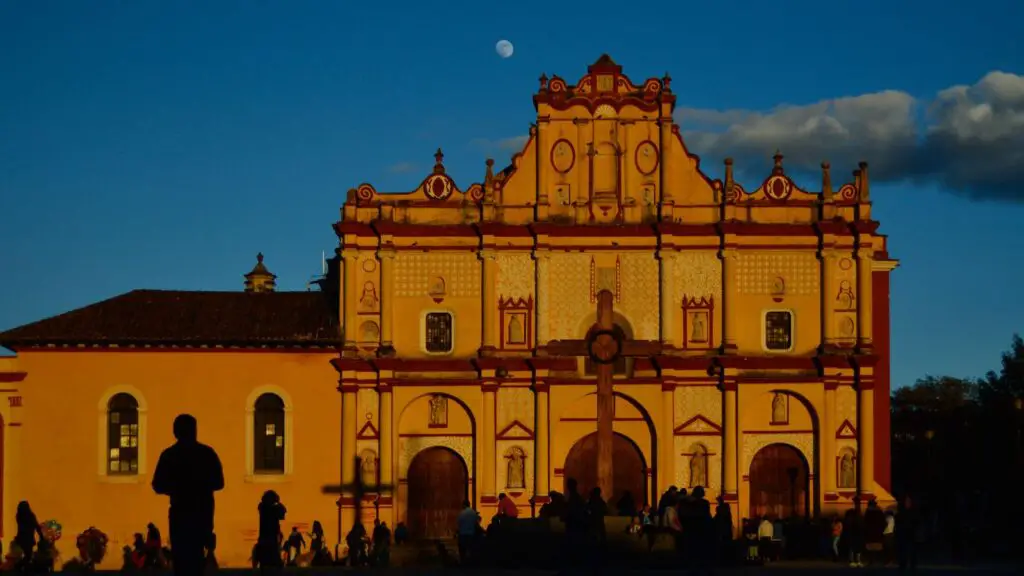San Cristobal De La Casas Cathedral at Sunset