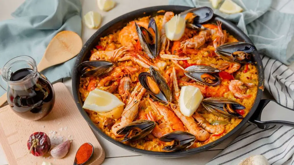 Paella in a pan