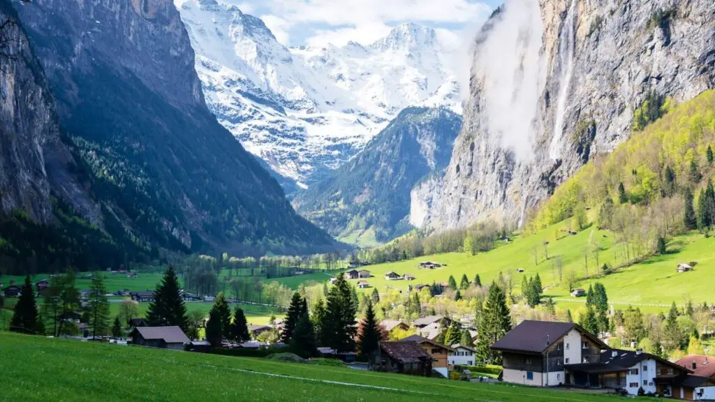 snow-capped mountains